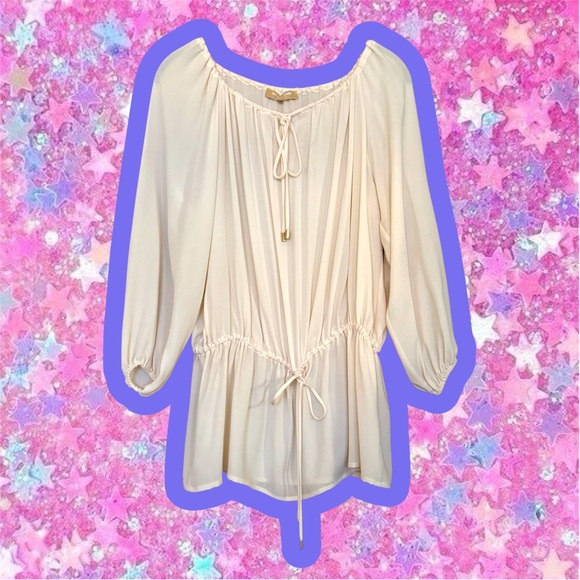 MICHAEL KORS boho Peasant Blouse S 70s 80s Shirt Hippie Free People Penny Lane - Picture 2 of 10